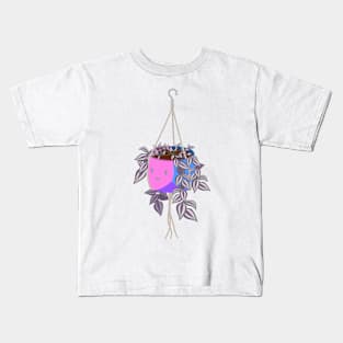 tradscantia plant in bisexual pride pot Kids T-Shirt